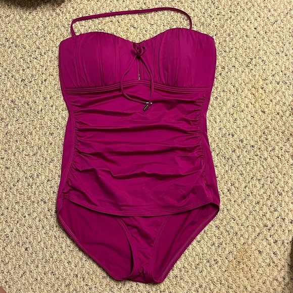 Tommy Bahama Other - Tommy Bahama Women's Pearl Solids One-Piece Swimsuit Pacific Peony 12